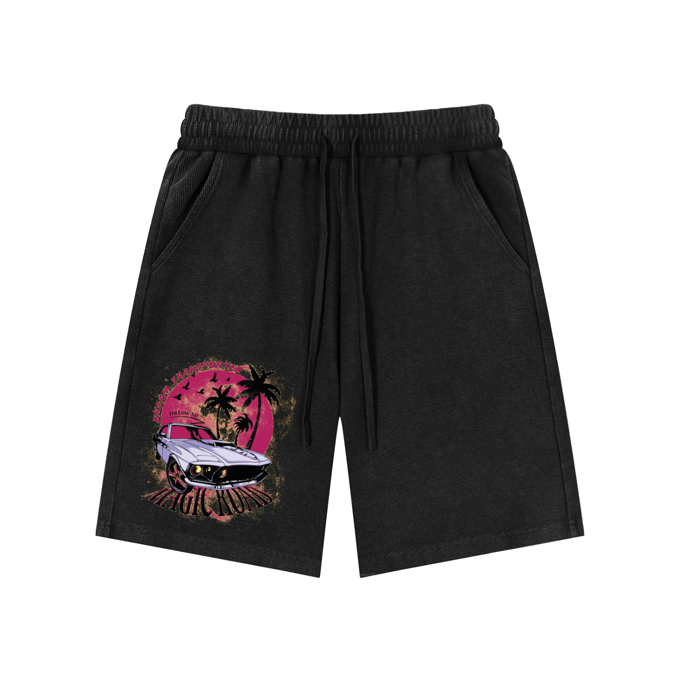 Mineral Wash Waffle Knit Shorts